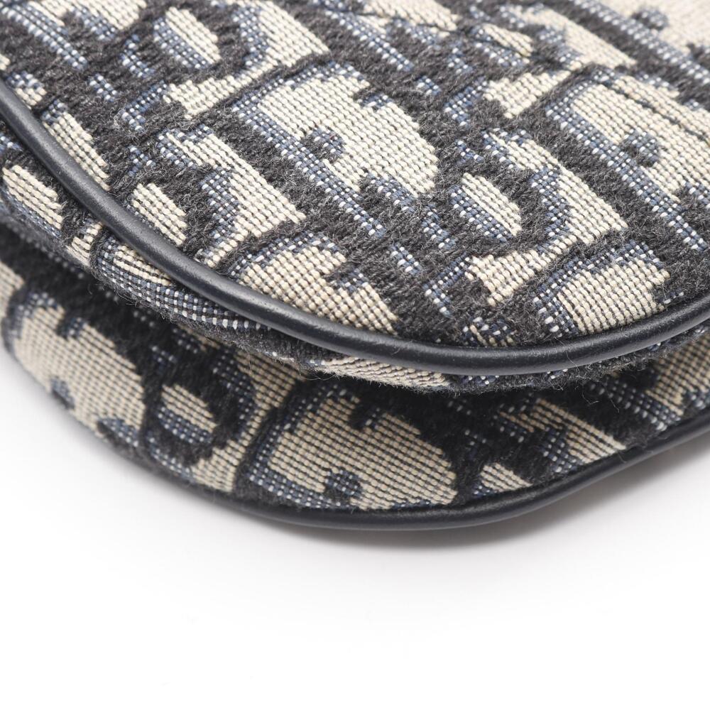 Dior Saddle Bag Oblique Jacquard Handbag Canvas Leather Beige Navy Blue Black - Picture 7 of 9